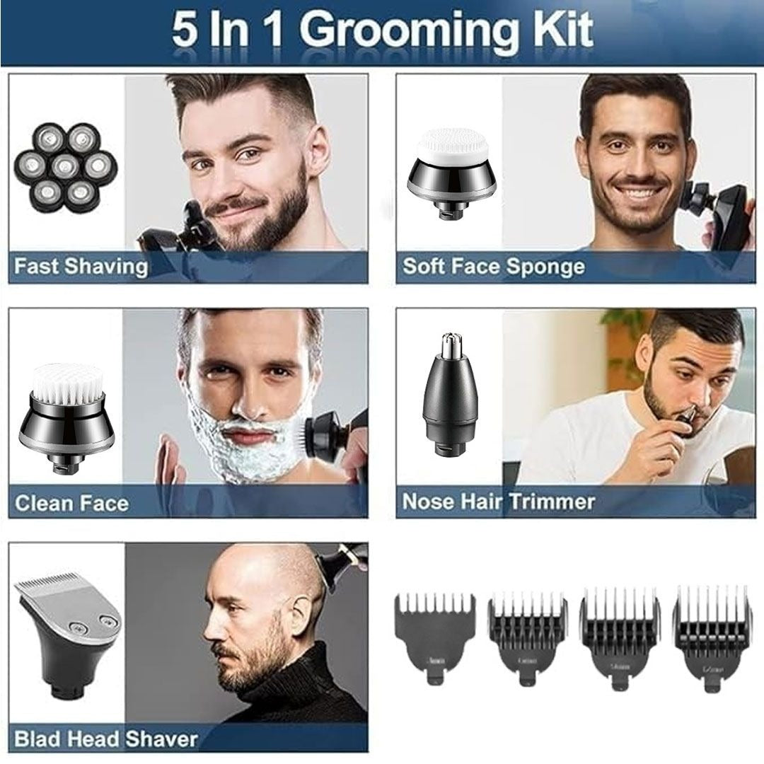 5-in-1 Electric Razor for Men – Ultimate Head-to-Toe Grooming