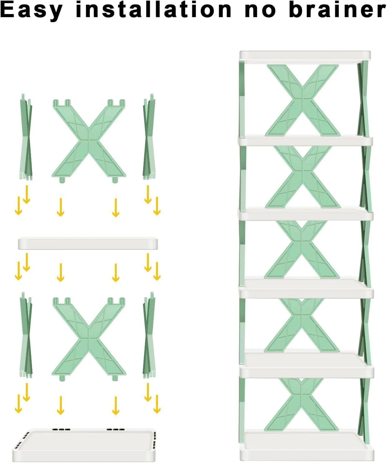 Stackable Narrow Shoe Rack - 6-Tier Storage Organizer for Small Spaces